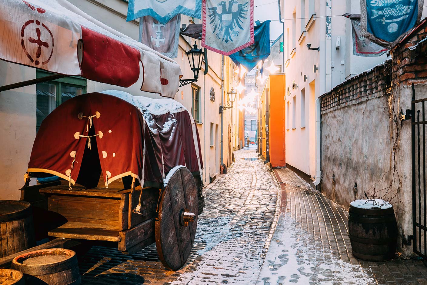 Eine der ältesten Straßen von Riga, Lettland