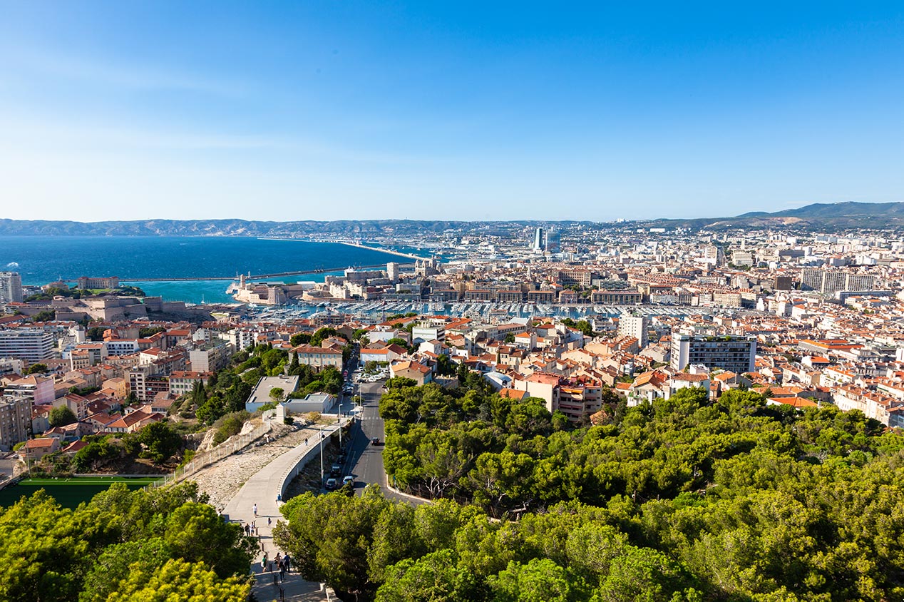 Luftaufnahme der Stadt Marseille