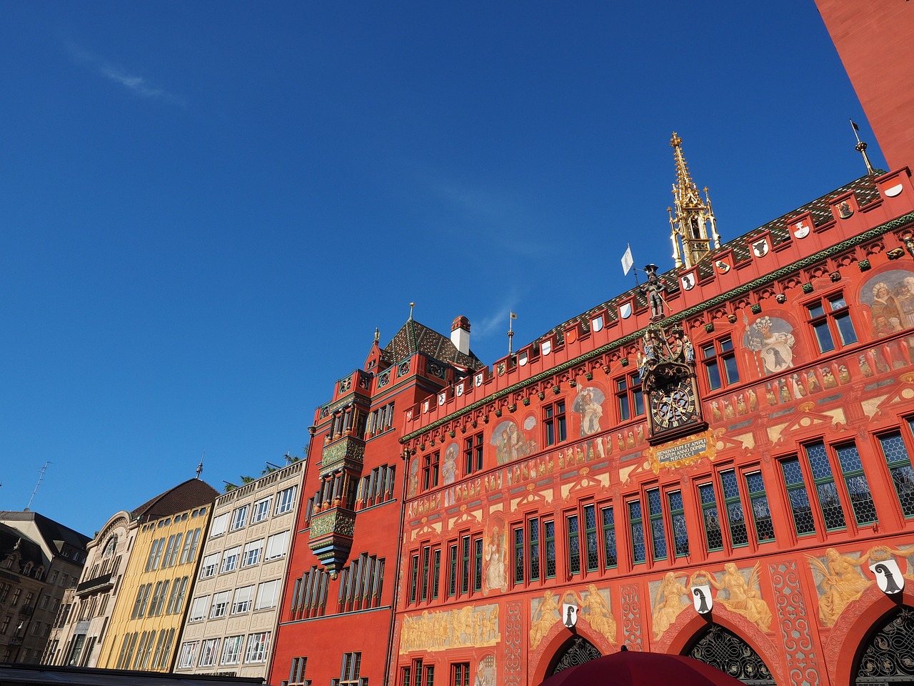 Der Marktplatz in Basel, Schweiz