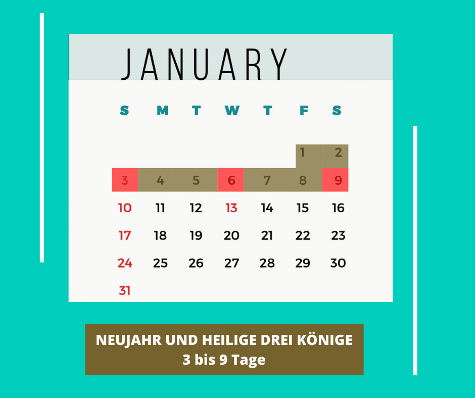 Neujahr und Heilige Drei Könige