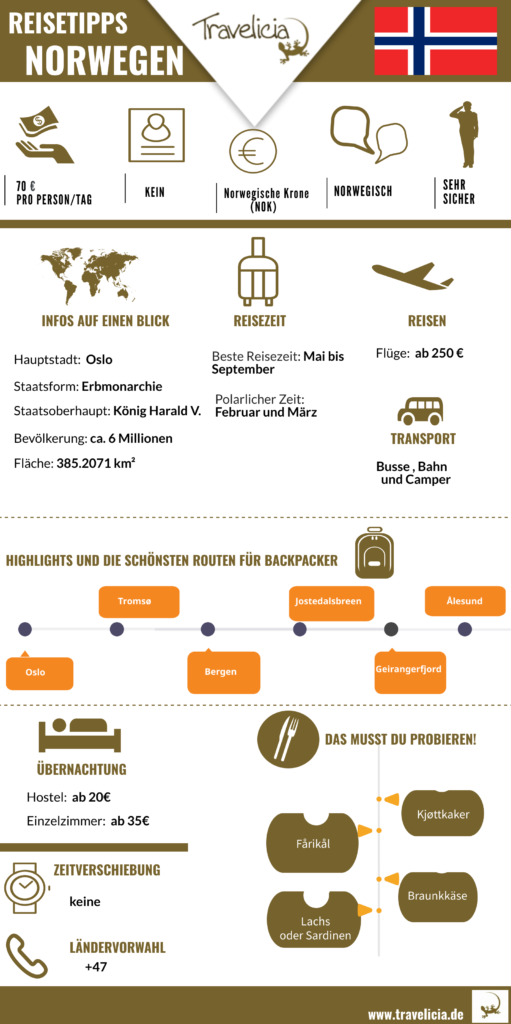 Infografik Norwegen- die wichtigste Information