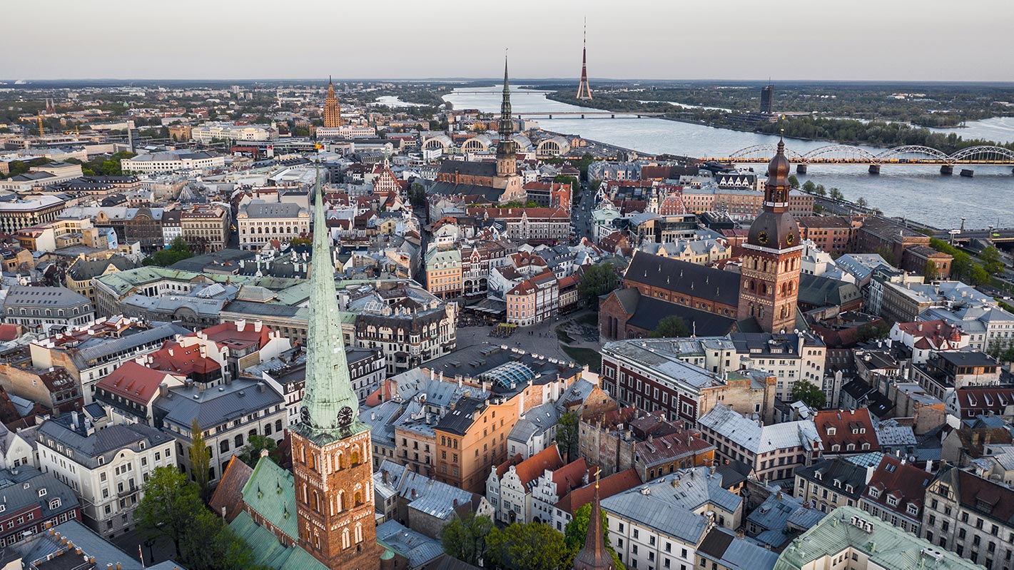 Die Stadt Riga m mittleren Teil von Lettland