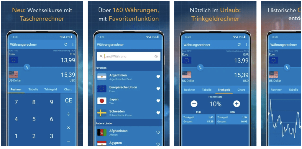 Währungsrechner – Finanzen100 App