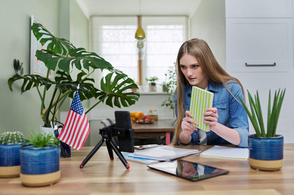 Mädchen mit einem Studentenvisum für die USA